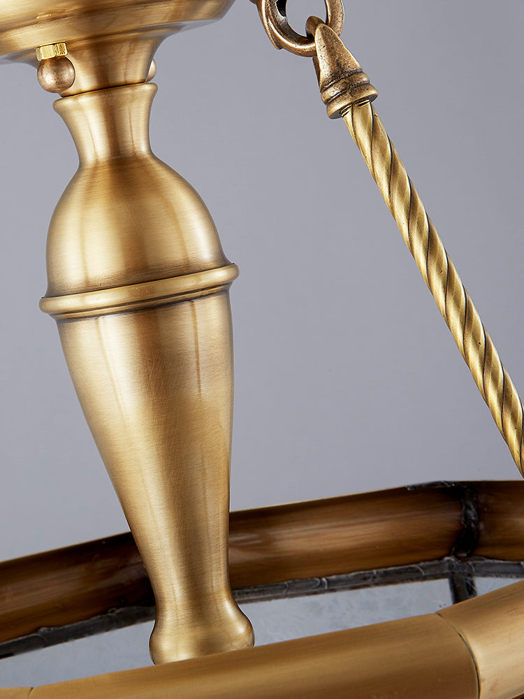 Schoolhouse Close to Ceiling Chandelier Traditional Brass Close to Ceiling Lighting