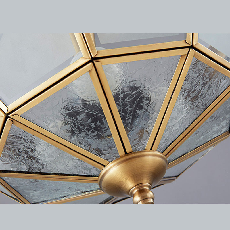 Schoolhouse Close to Ceiling Chandelier Traditional Brass Close to Ceiling Lighting