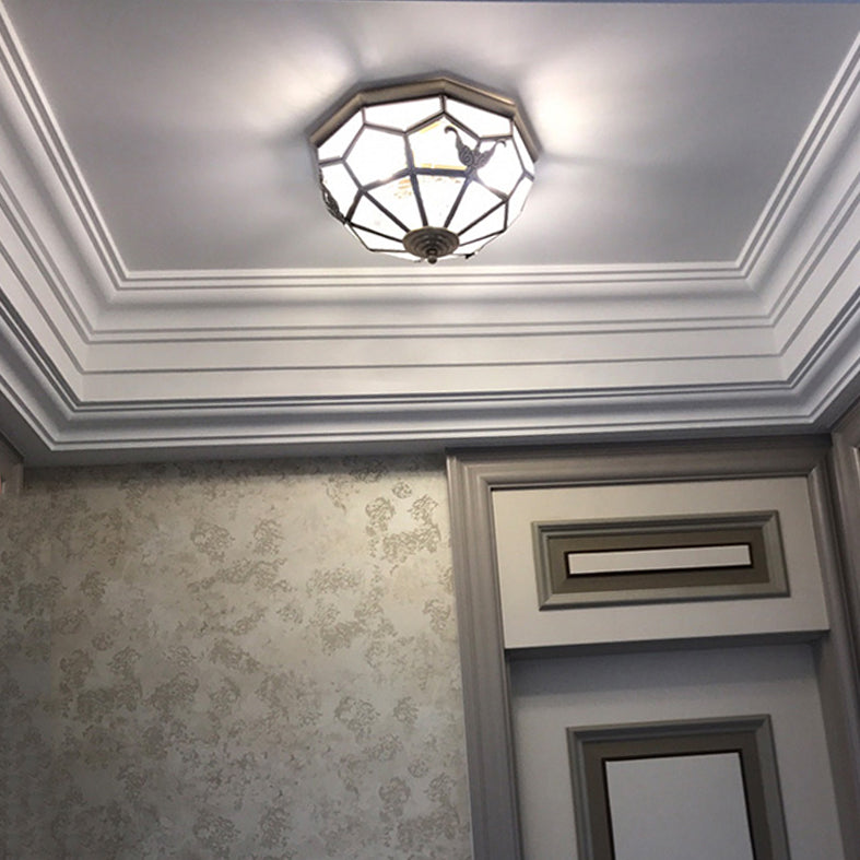 Schoolhouse Close to Ceiling Chandelier Traditional Brass Close to Ceiling Lighting