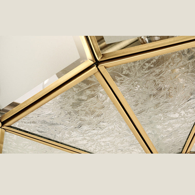 Lámpara de techo empotrada tradicional para sala de estar, iluminación empotrada de cristal para escuela, color dorado