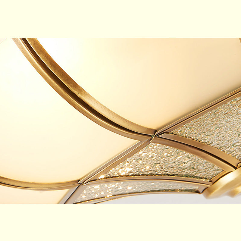 Lámpara montada en el techo Gold Schoolhouse Dormitorio de vidrio clásico cerca de la luz del techo