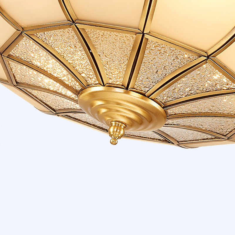 Lámpara montada en el techo Gold Schoolhouse Dormitorio de vidrio clásico cerca de la luz del techo