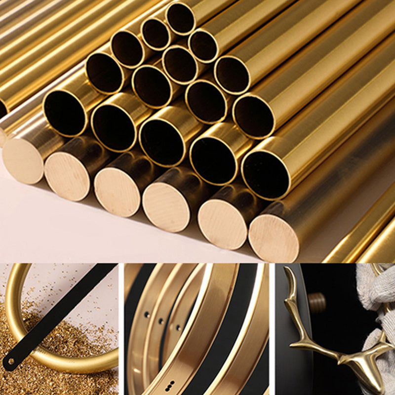 Luminaria dorada montada en el techo Vidrio de estilo tradicional con sombra cerca de la iluminación del techo