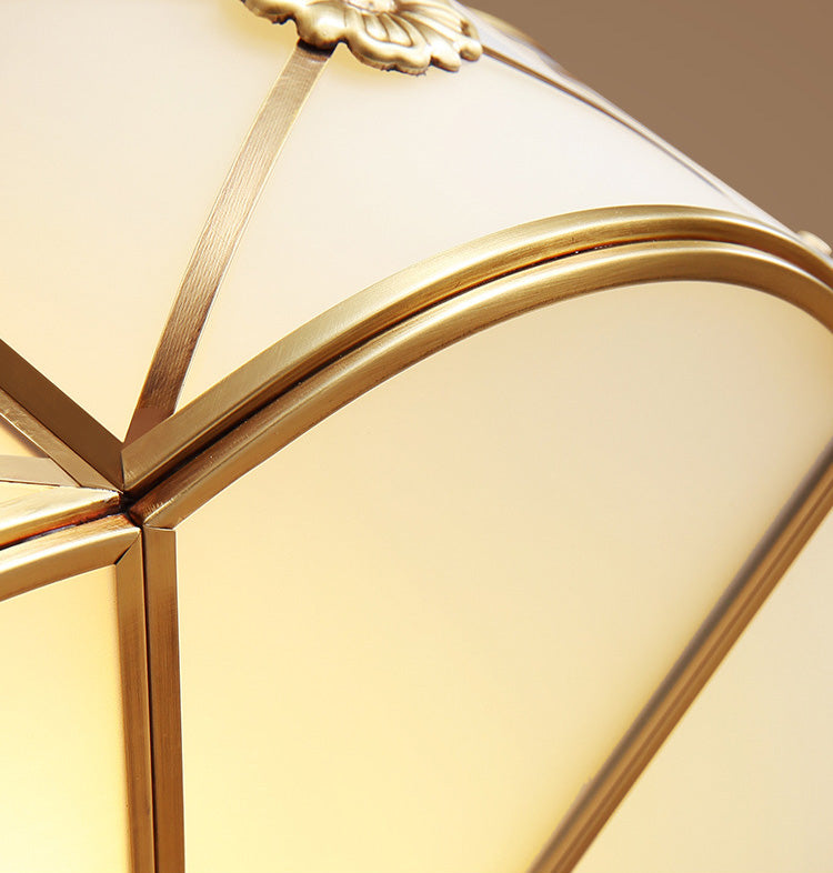 Soporte de montaje de descarga tradicional de montaje de descarga de luz de montaje con la sombra de vidrio de Clover en oro