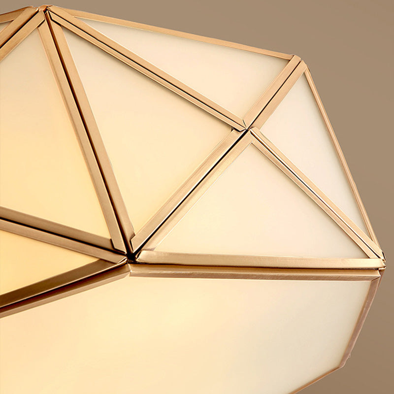 Dispositivo de luz de techo de cristal geométrico simplista de montaje de descarga de luz en oro