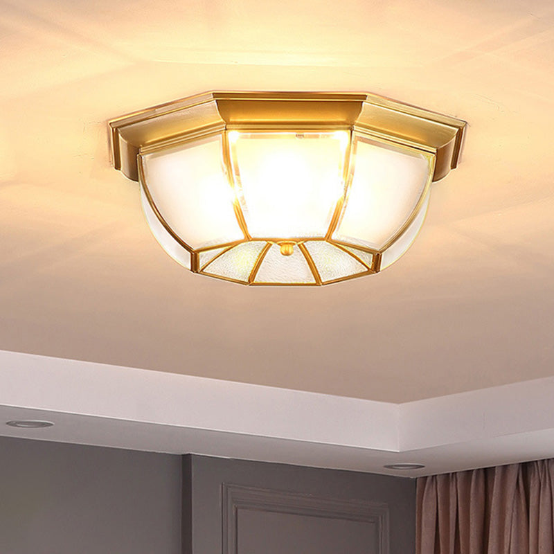 Octagon-Einbauleuchte Schlichte Deckenleuchte aus Goldglas