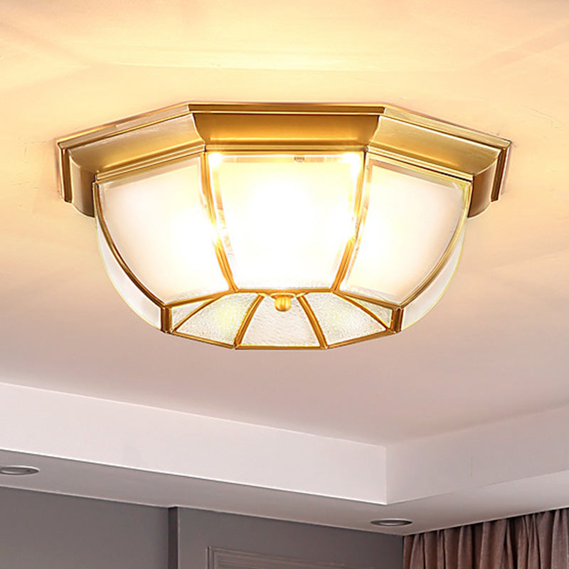Octagon-Einbauleuchte Schlichte Deckenleuchte aus Goldglas