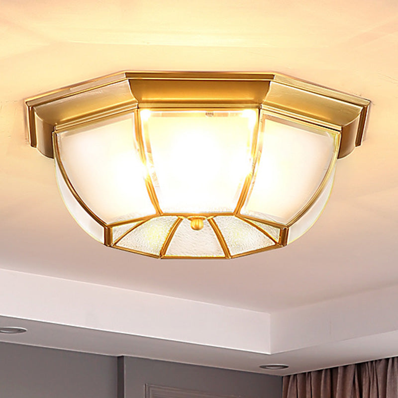 Octagon-Einbauleuchte Schlichte Deckenleuchte aus Goldglas