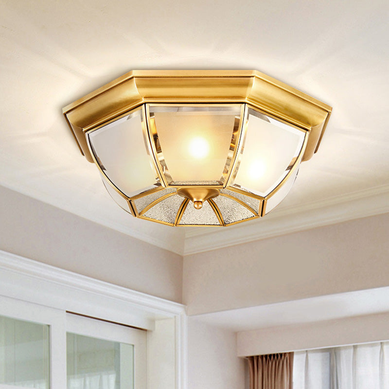 Octagon-Einbauleuchte Schlichte Deckenleuchte aus Goldglas