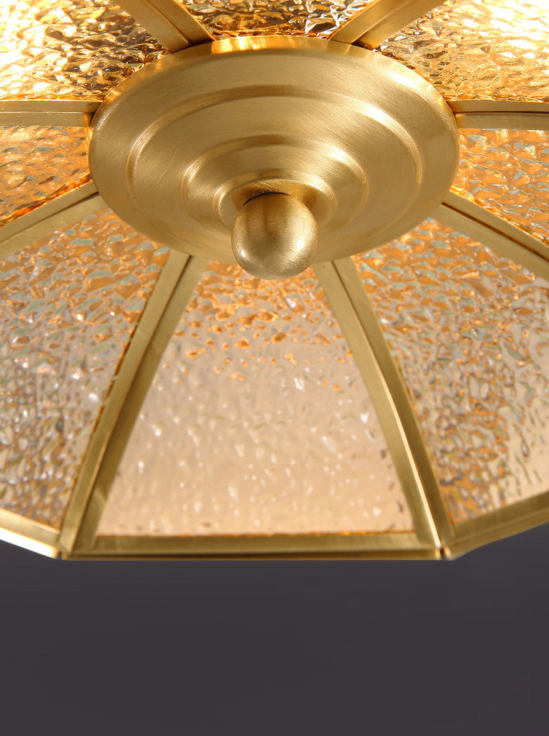 Octagon-Einbauleuchte Schlichte Deckenleuchte aus Goldglas