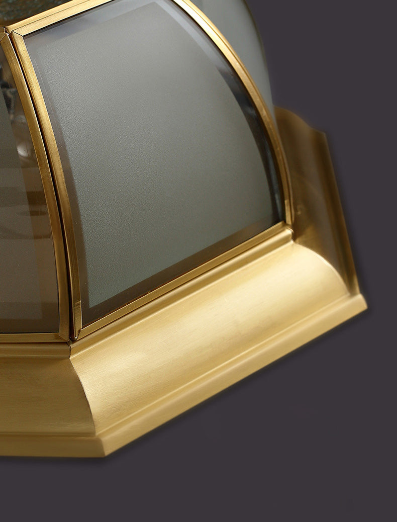 Octagon-Einbauleuchte Schlichte Deckenleuchte aus Goldglas