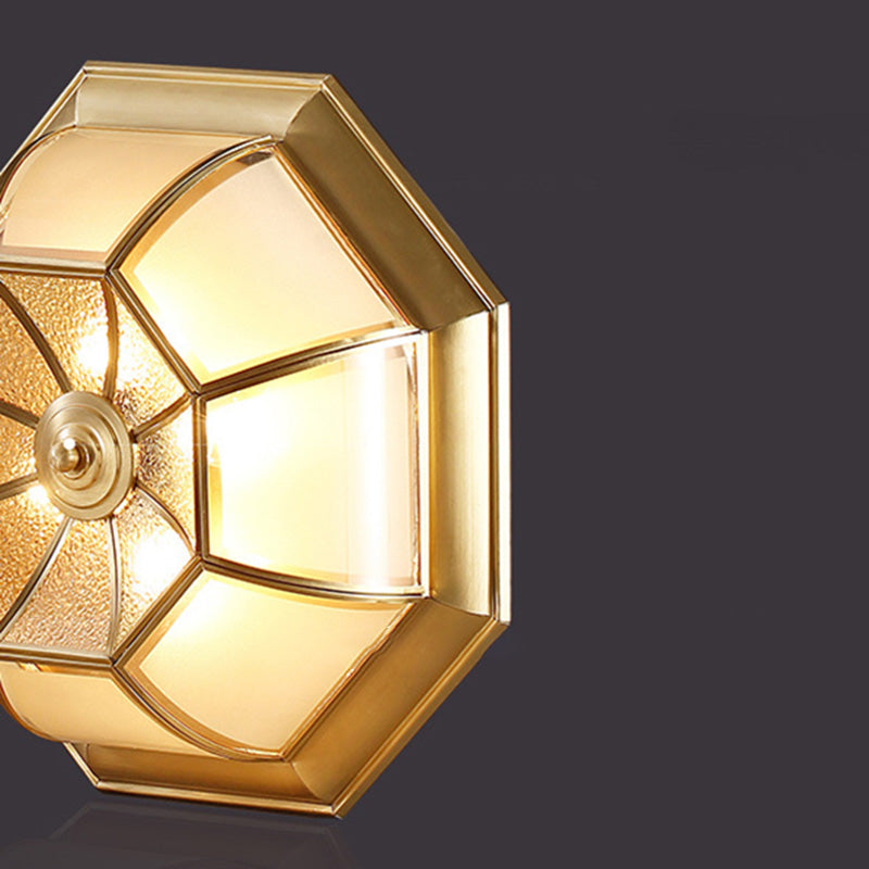 Octagon-Einbauleuchte Schlichte Deckenleuchte aus Goldglas