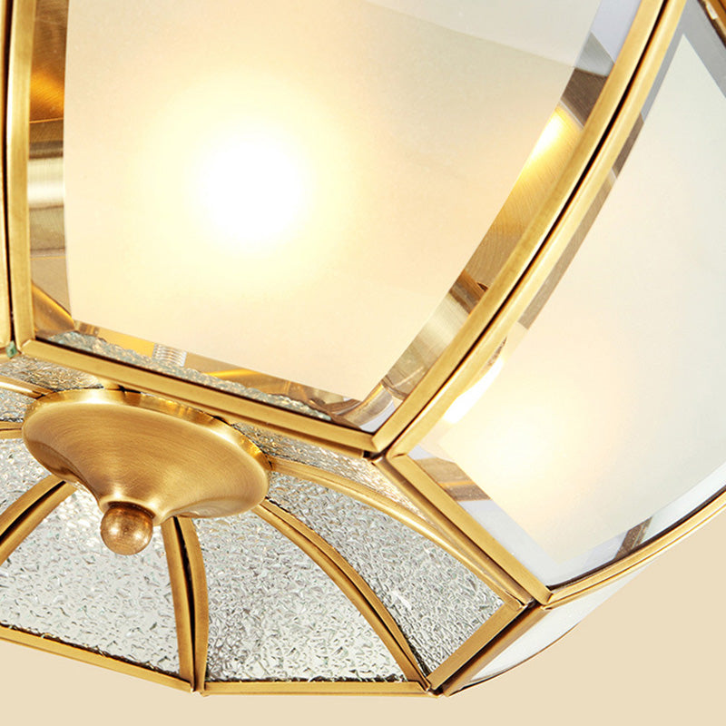 Octagon-Einbauleuchte Schlichte Deckenleuchte aus Goldglas