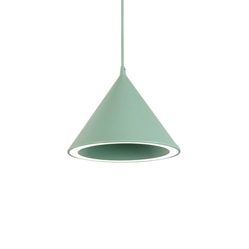 Light Aibture a ciondolo a led in stile Nordico cono con l'ombra metallica con tonalità metallica