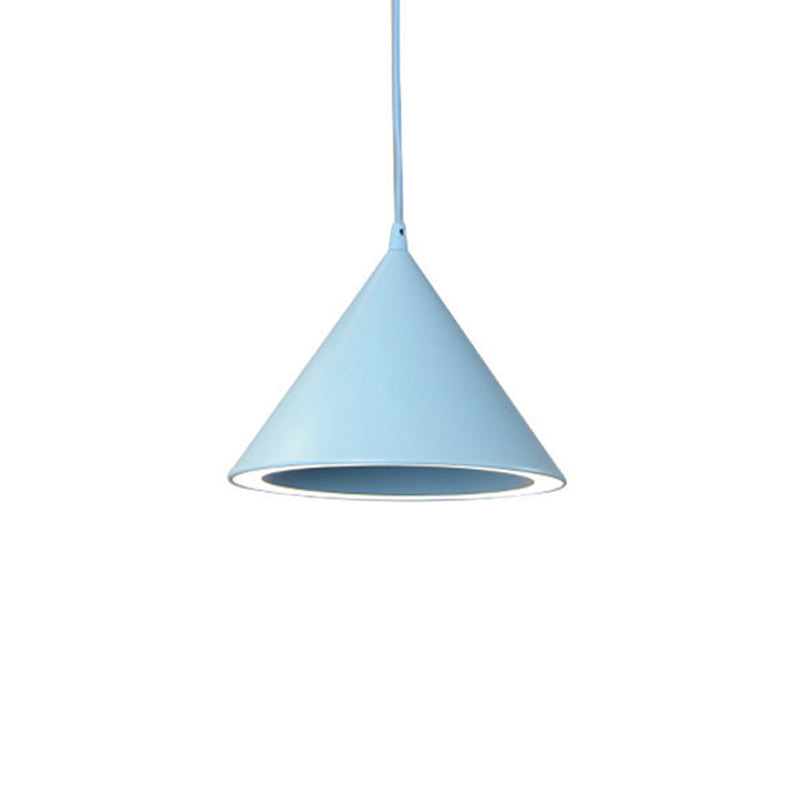 Light Aibture a ciondolo a led in stile Nordico cono con l'ombra metallica con tonalità metallica