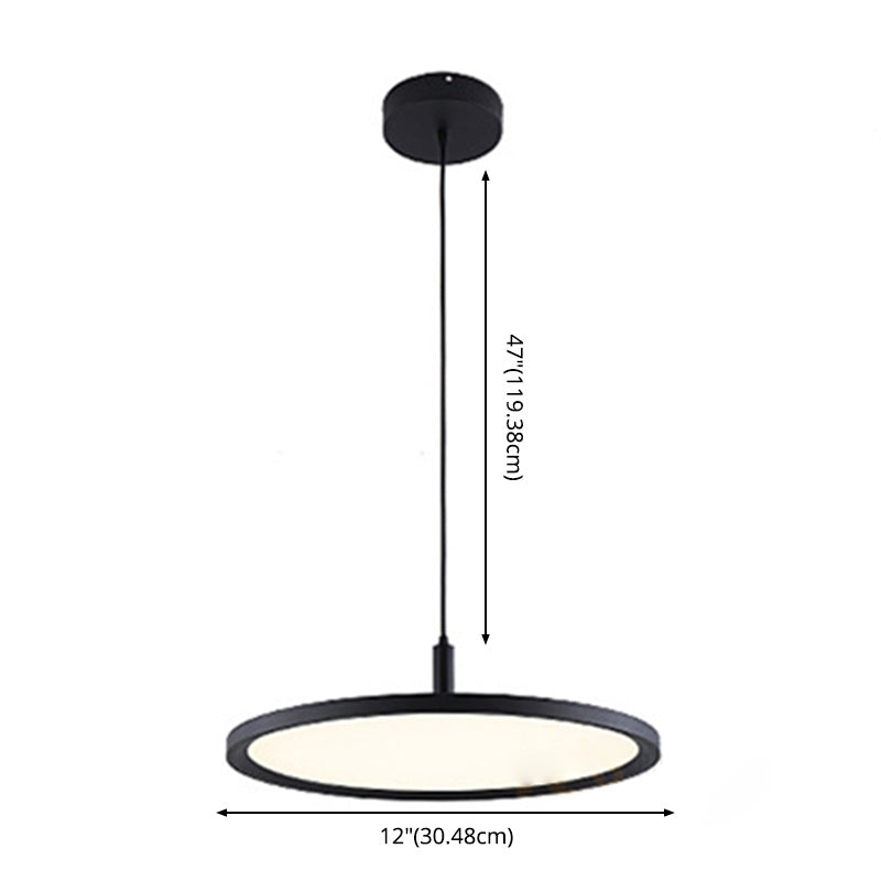 Metal Circle Pendant Ceiling Light Minimalist Style LED Black Ceiling Pendant Light
