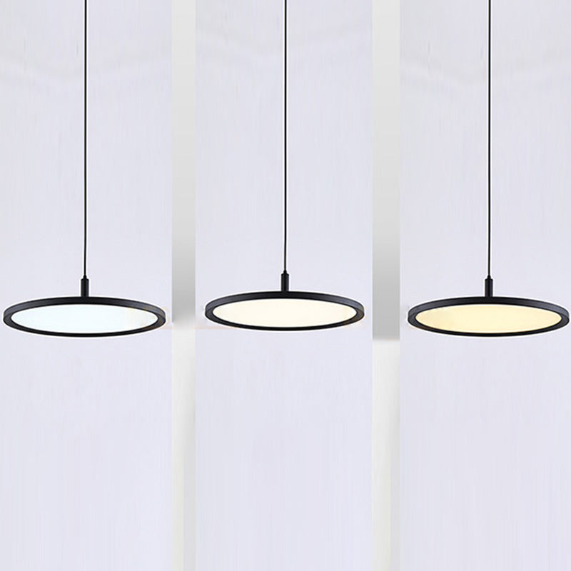 Metal Circle Pendant Ceiling Light Minimalist Style LED Black Ceiling Pendant Light