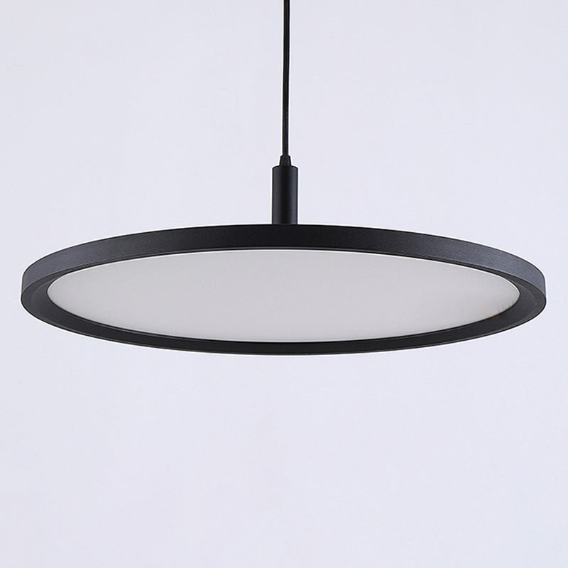 Metal Circle Pendant Ceiling Light Minimalist Style LED Black Ceiling Pendant Light