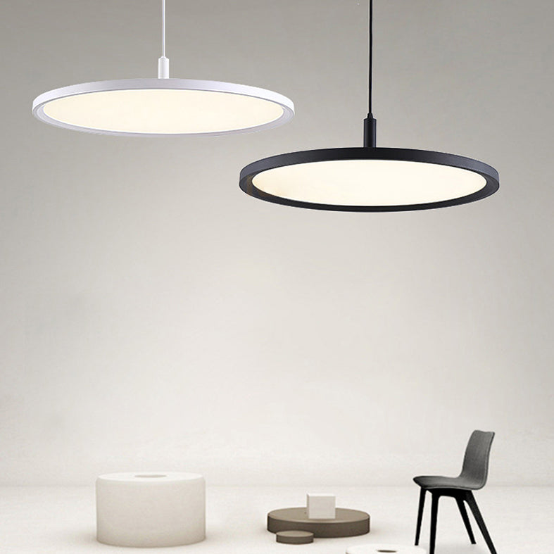 Metal Circle Pendant Ceiling Light Minimalist Style LED Black Ceiling Pendant Light