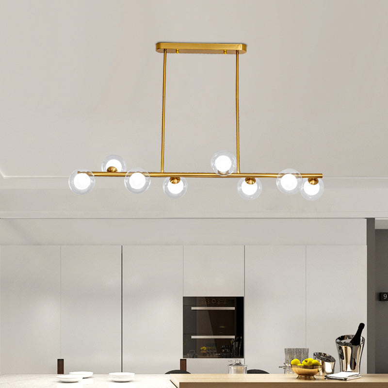 Gold Bubbles Island Luz colgante Simplicidad estilo lámpara de lámpara de vidrio