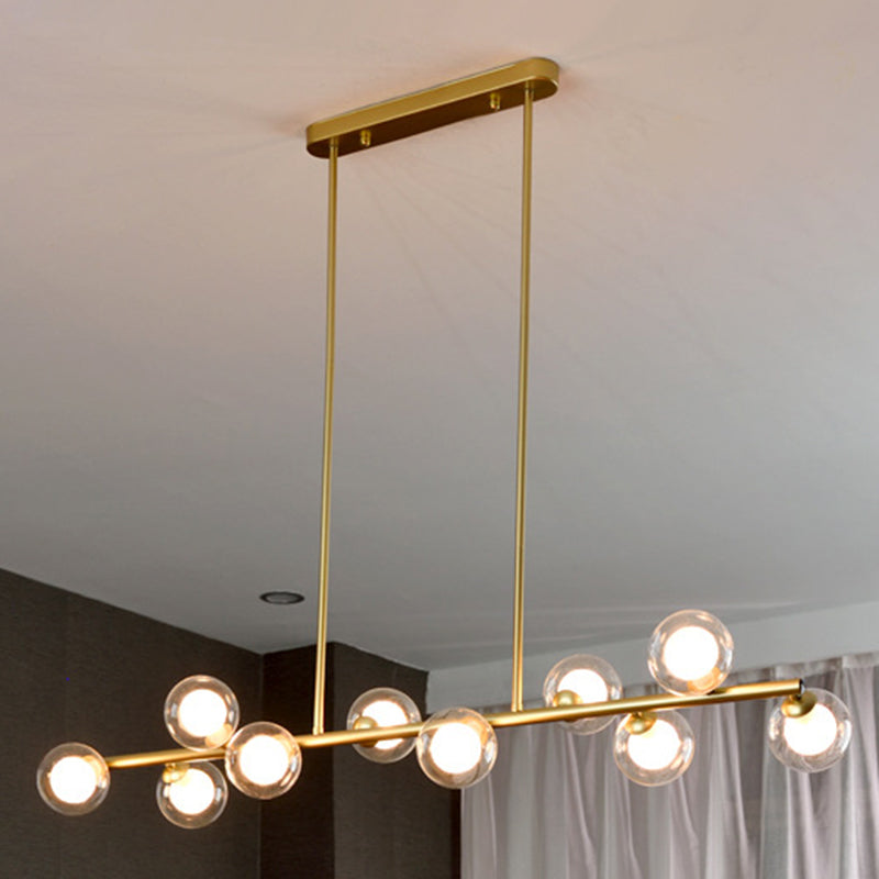 Gold Bubbles Island Luz colgante Simplicidad estilo lámpara de lámpara de vidrio