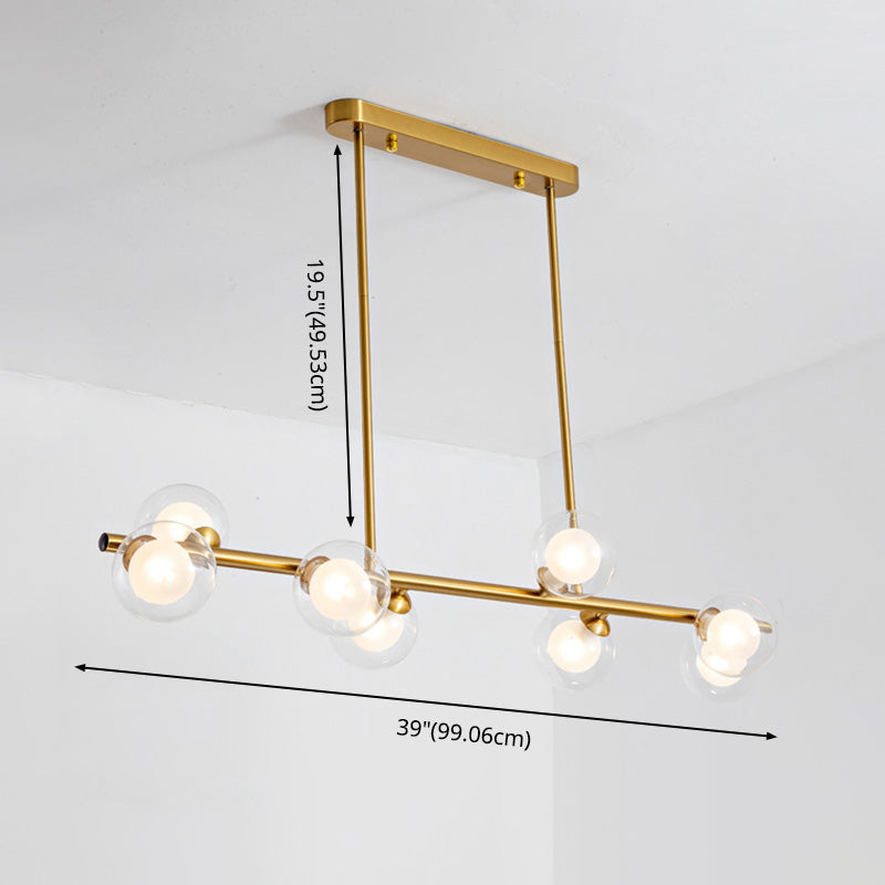 Gold Bubbles Island Luz colgante Simplicidad estilo lámpara de lámpara de vidrio