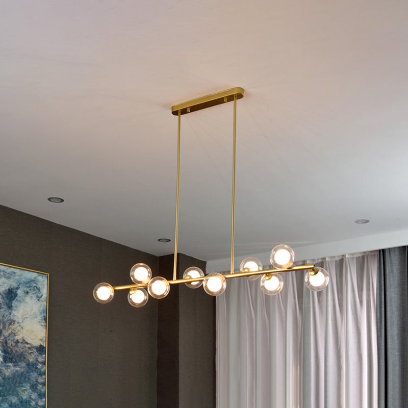 Gold Bubbles Island Luz colgante Simplicidad estilo lámpara de lámpara de vidrio
