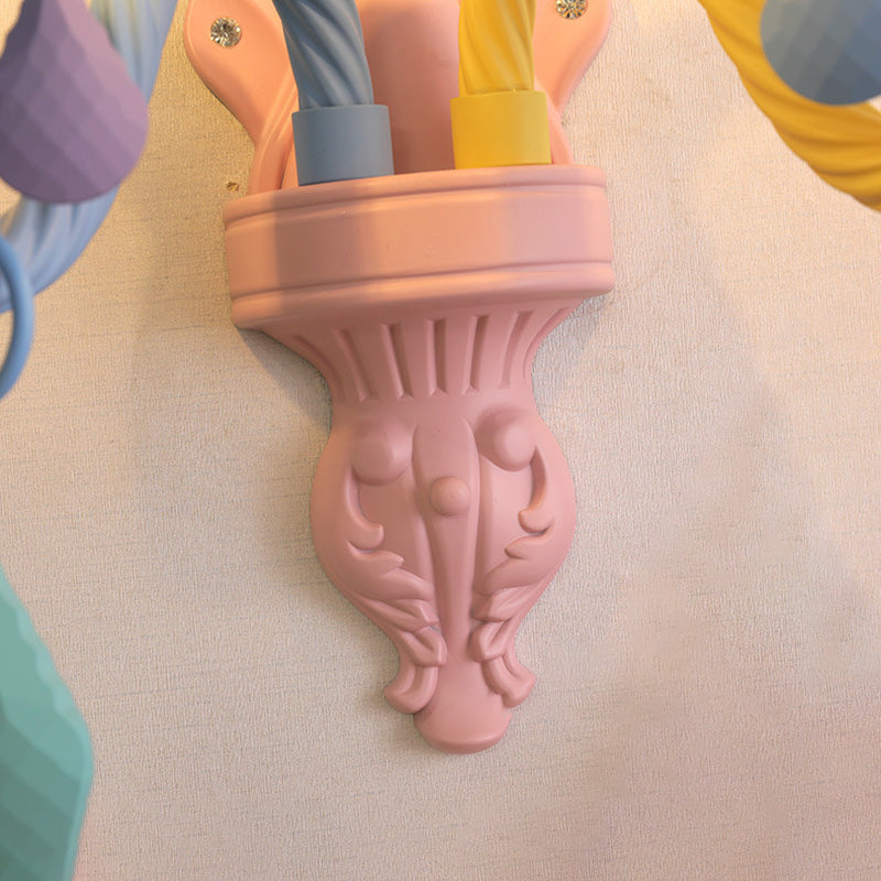 Metal Wall Sconce Lighting Macaron Multi-Color Wall Light Fixture for Bedroom