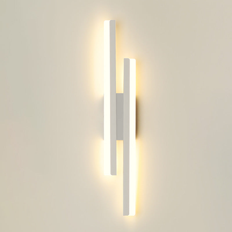 Shaded Bedroom Wall Sconce Lighting Metal LED Minimalism Sconce Light Fixture in White