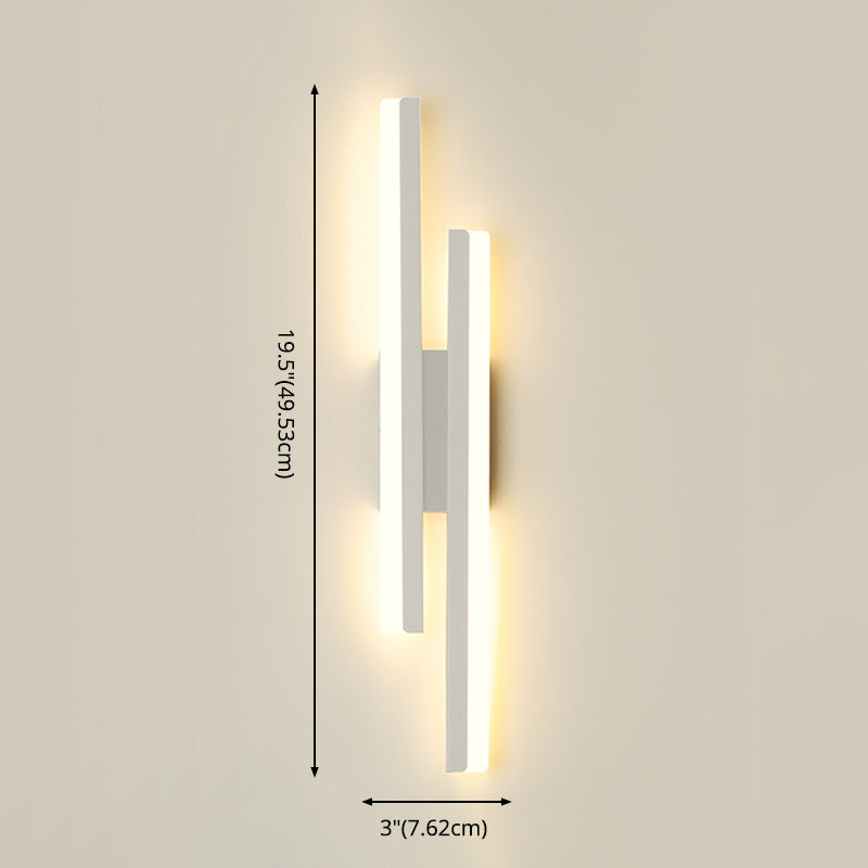Shaded Bedroom Wall Sconce Lighting Metal LED Minimalism Sconce Light Fixture in White