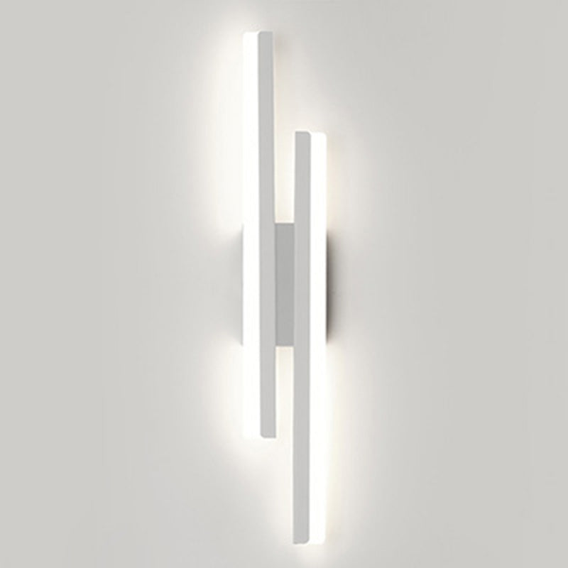 Shaded Bedroom Wall Sconce Lighting Metal LED Minimalism Sconce Light Fixture in White