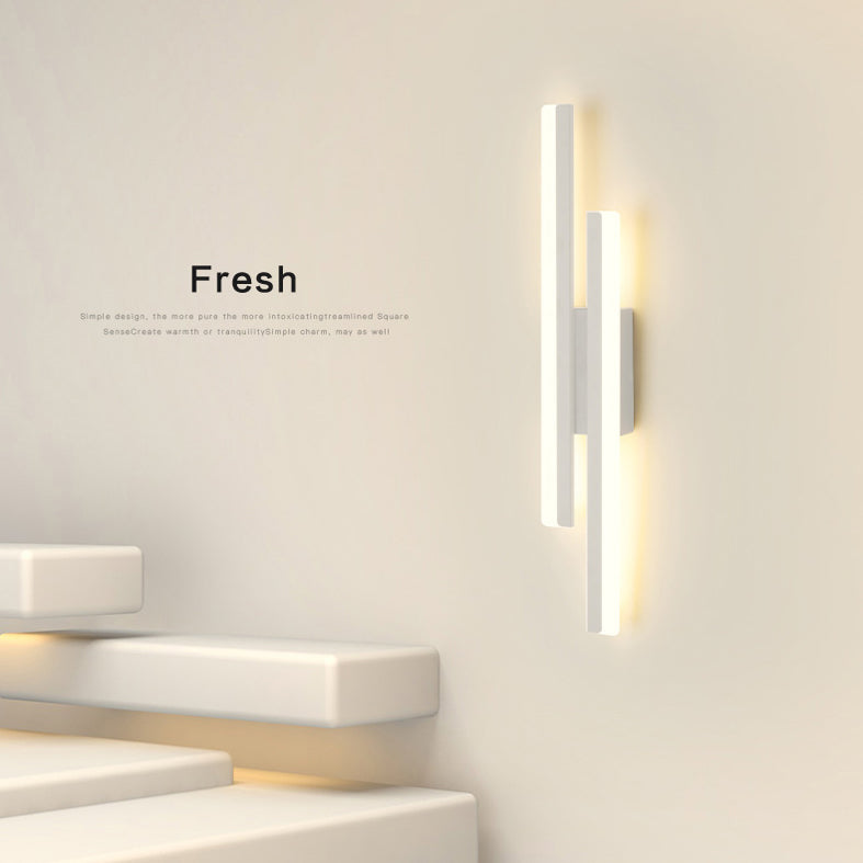 Shaded Bedroom Wall Sconce Lighting Metal LED Minimalism Sconce Light Fixture in White