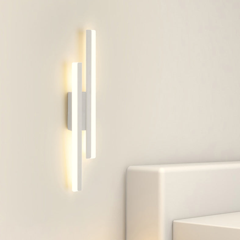 Shaded Bedroom Wall Sconce Lighting Metal LED Minimalism Sconce Light Fixture in White