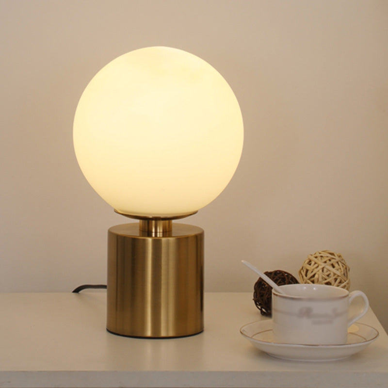 Simple Style Global Table Lamp Opal Glass 1 Bulb Bedroom Night Stand Light