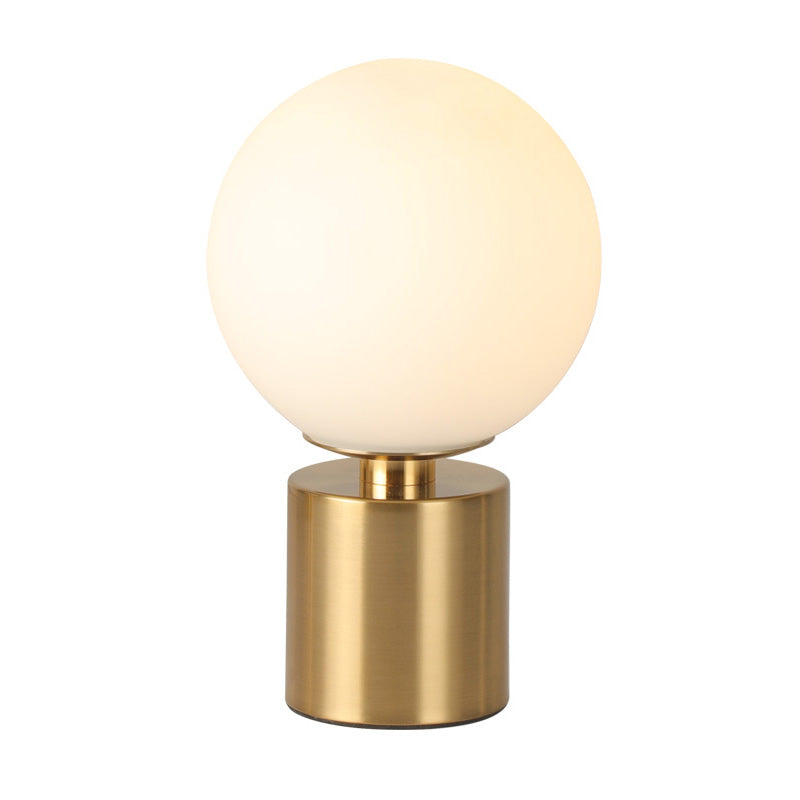 Simple Style Global Table Lamp Opal Glass 1 Bulb Bedroom Night Stand Light