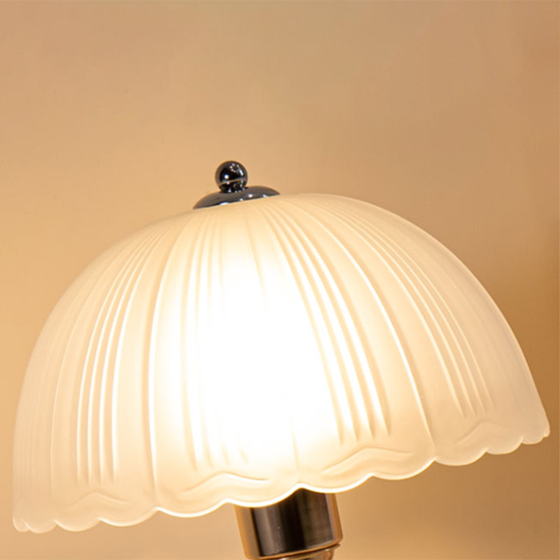 Minimalistische Kuppel Schattentischlampe Gefriertes weißes Glas 1 Kopf Wohnzimmer Nachtlicht