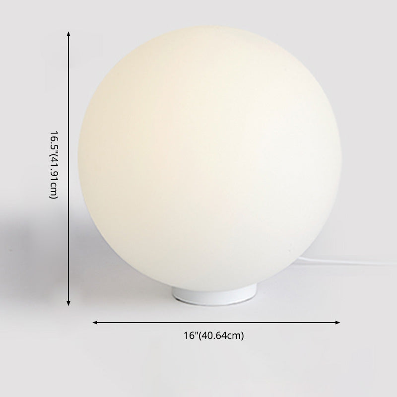 Global White Glass Table Light Minimalist Neuheit 1 Kopf Nachttisch Lampe