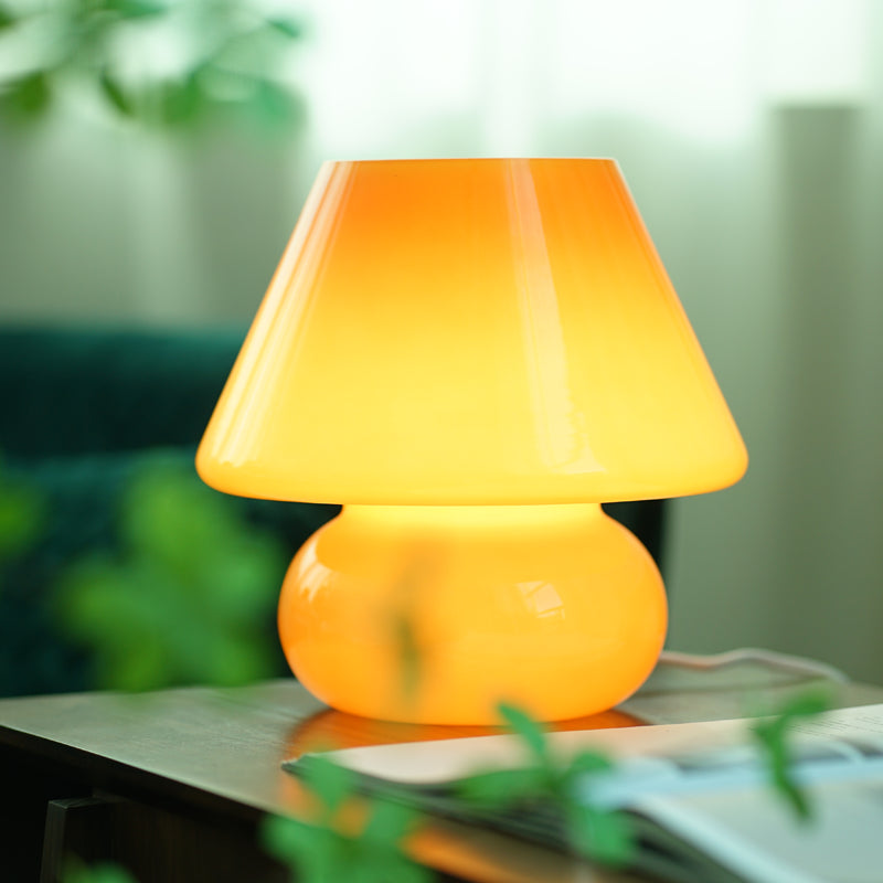 Trendy Nordic Style Mushroom Table Lamp Glass 1 Bulb Bedroom Nightstand Light