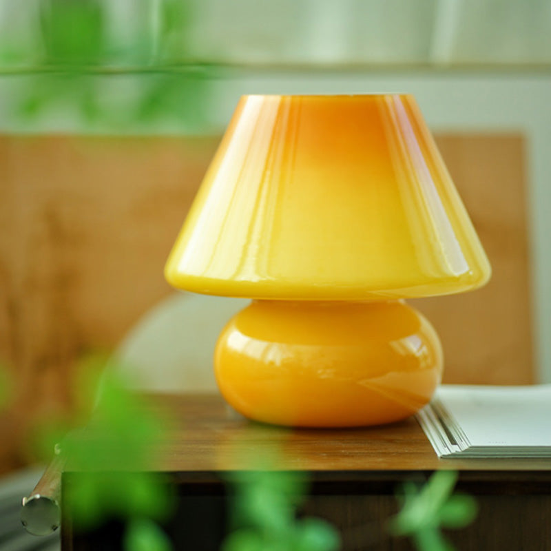 Trendy Nordic Style Mushroom Table Lamp Glass 1 Bulb Bedroom Nightstand Light