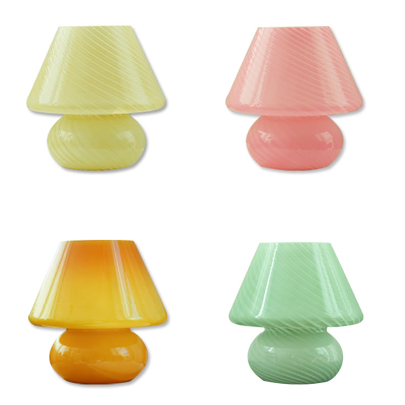 Trendy Nordic Style Mushroom Table Lamp Glass 1 Bulb Bedroom Nightstand Light