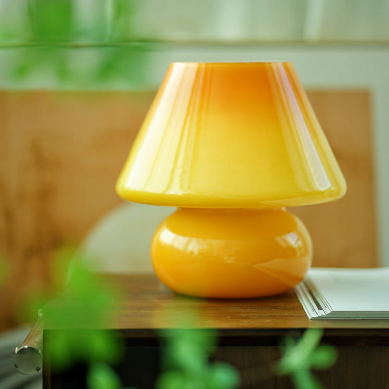 Trendy Nordic Style Mushroom Table Lamp Glass 1 Bulb Bedroom Nightstand Light