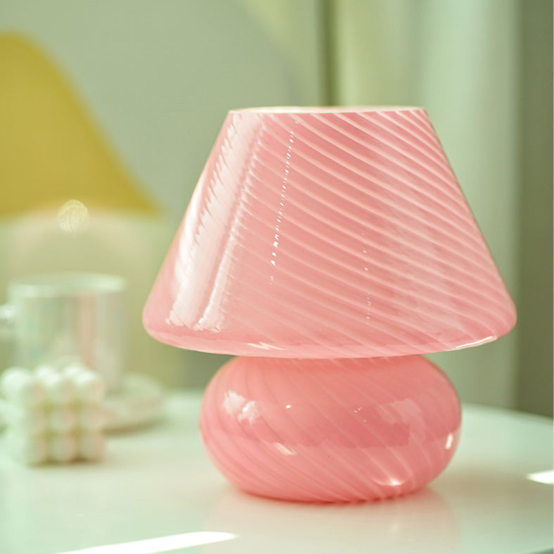 Trendy Nordic Style Mushroom Table Lamp Glass 1 Bulb Bedroom Nightstand Light