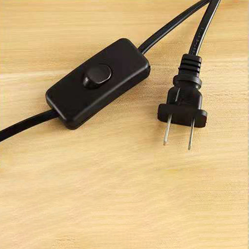 Lumo cilindrico di vetro opalino Luce minimalista a 1 luci nere lampada da comodino