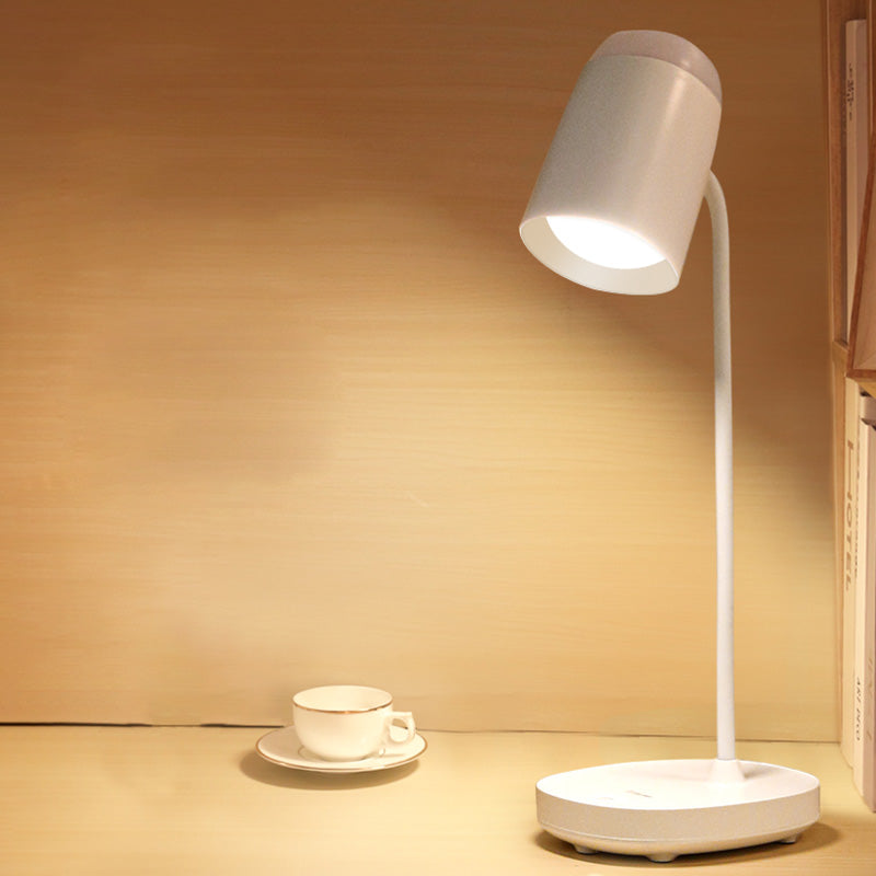 Lámpara de estudio de tono de cúpula alargada Macaron Plástica para niños Ligera de mesa LED