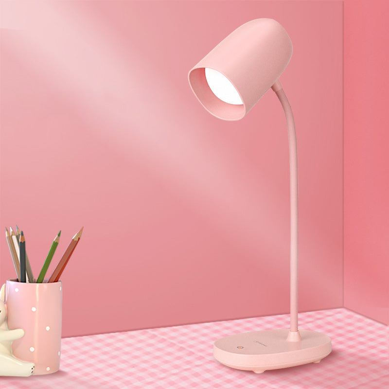 Lámpara de estudio de tono de cúpula alargada Macaron Plástica para niños Ligera de mesa LED