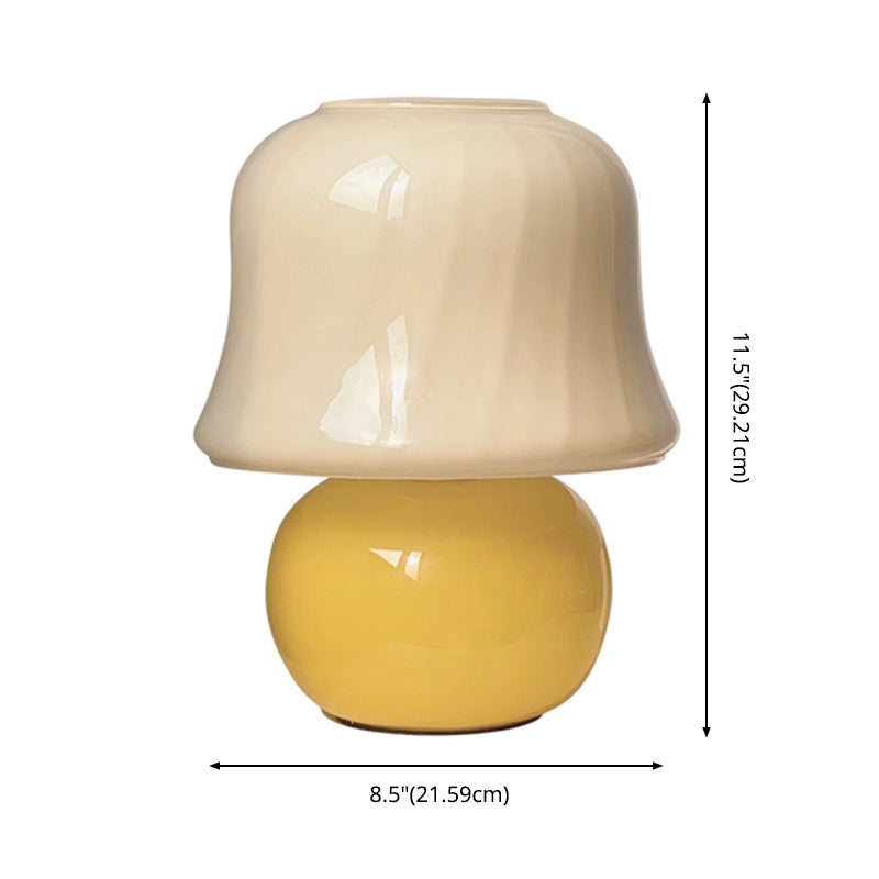 Ultra-modern Simplicity Mushroom Table Lamp Hand-Blown Glass Nightstand Lamp for Bedroom