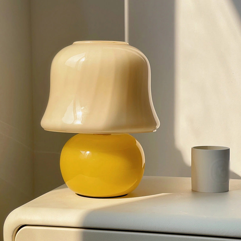 Ultra-modern Simplicity Mushroom Table Lamp Hand-Blown Glass Nightstand Lamp for Bedroom