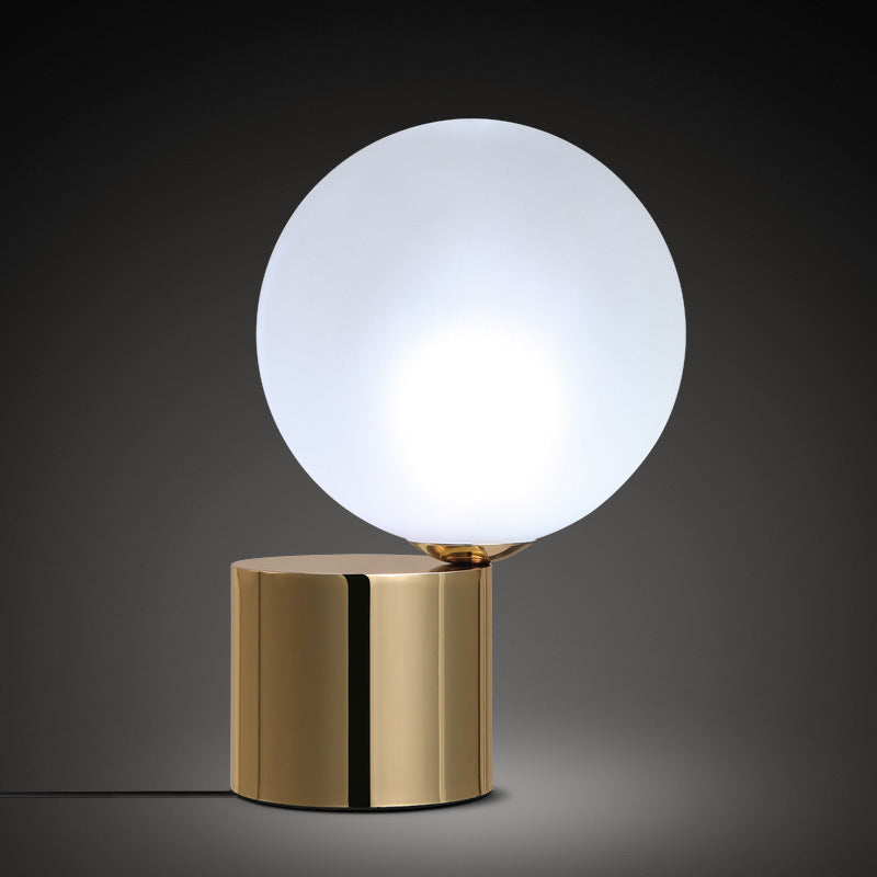 Ultra-modern Simplicity Globe Table Lamp White Glass Nightstand Lamp for Bedroom