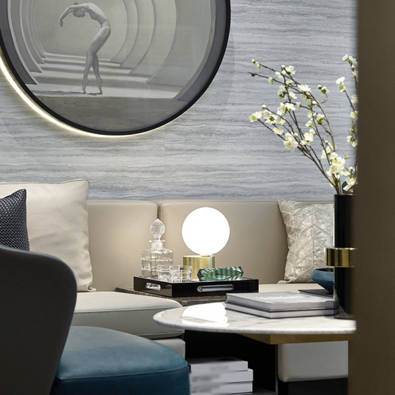 Ultra-modern Simplicity Globe Table Lamp White Glass Nightstand Lamp for Bedroom