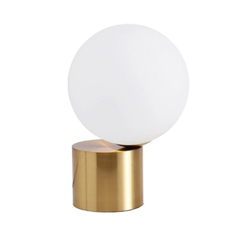 Ultra-modern Simplicity Globe Table Lamp White Glass Nightstand Lamp for Bedroom